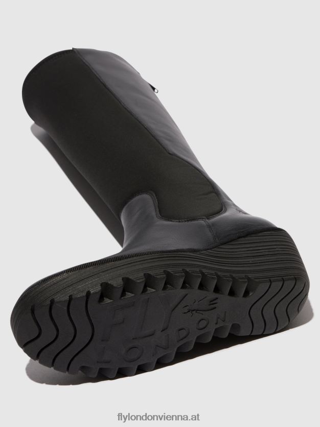 Stiefel mit Reißverschluss yoja401 Frauen Fly London ZV2XXB295 Schwarz