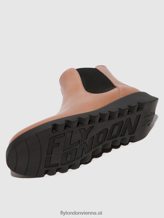 Chelsea-Stiefeletten Frauen Fly London ZV2XXB117 Salv Rose (schwarzes Gummiband)