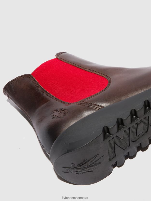 Chelsea-Stiefeletten Frauen Fly London ZV2XXB170 Salv Teppich dk. braun (rotes Gummiband)