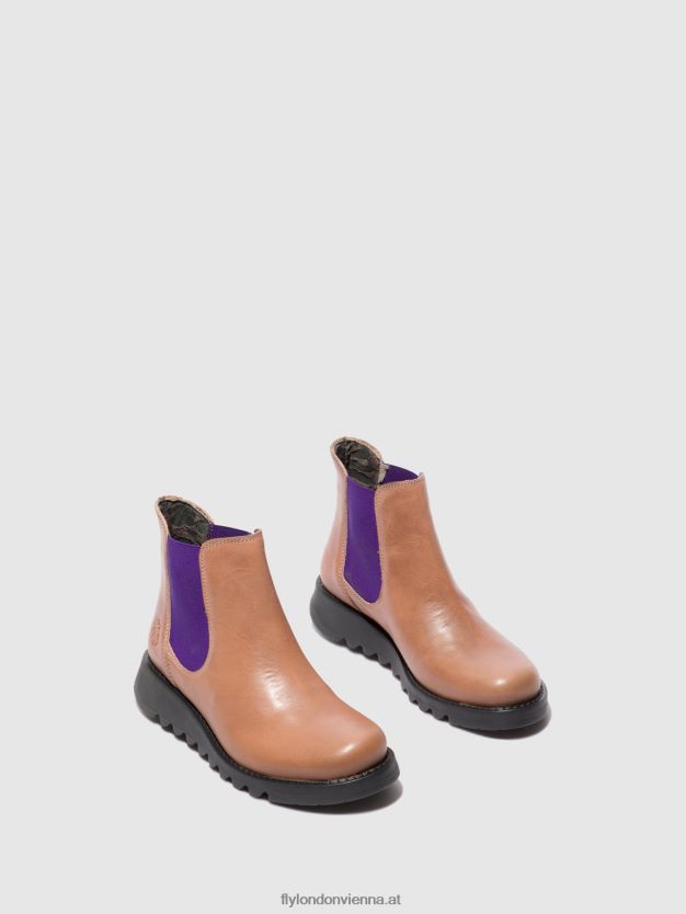 Chelsea-Stiefeletten Frauen Fly London ZV2XXB177 Salv Teppich Rose (violett elastisch)