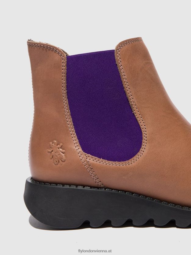 Chelsea-Stiefeletten Frauen Fly London ZV2XXB177 Salv Teppich Rose (violett elastisch)