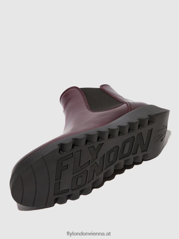 Chelsea-Stiefeletten Frauen Fly London ZV2XXB21 Salvwein (schwarzes Gummiband)