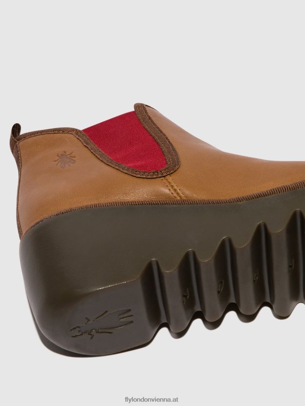 Chelsea-Stiefeletten byne349 Frauen Fly London ZV2XXB152 cuoio (rotes Gummiband)