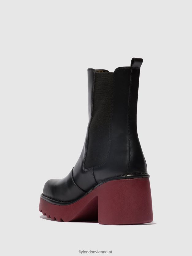 Chelsea-Stiefeletten moya25 Frauen Fly London ZV2XXB129 schwarz (Weinsohle)