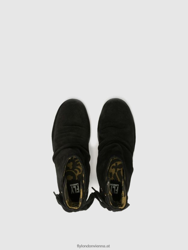 Keilstiefeletten Frauen Fly London ZV2XXB17 Yama Wildleder schwarz