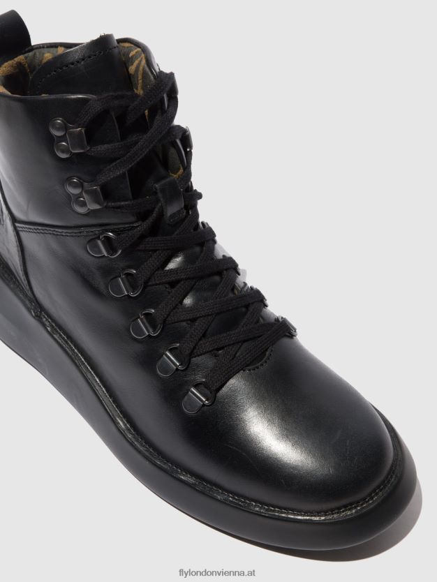 Schnürstiefeletten bika501 Frauen Fly London ZV2XXB205 Teppich schwarz