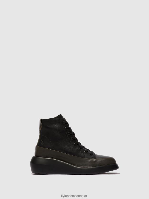 Schnürstiefeletten boze515 Frauen Fly London ZV2XXB107 dunkelgrün/schwarz