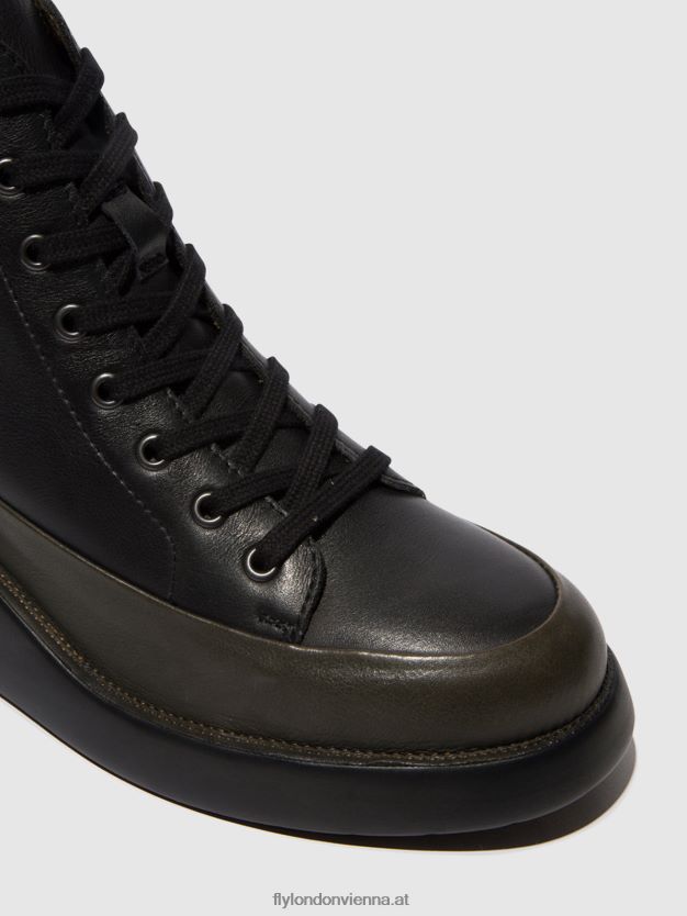 Schnürstiefeletten boze515 Frauen Fly London ZV2XXB107 dunkelgrün/schwarz