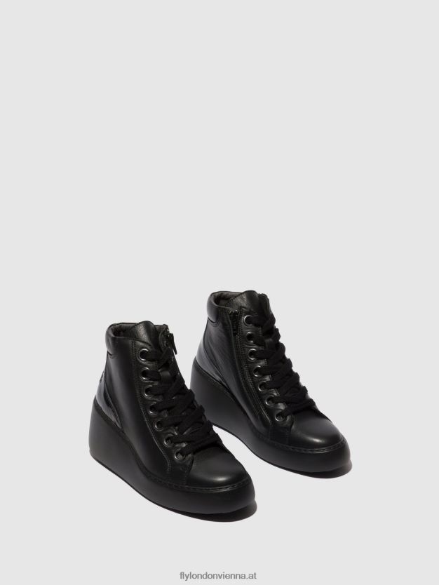 Schnürstiefeletten dice468 Frauen Fly London ZV2XXB108 schwarz (schwarze Sohle)