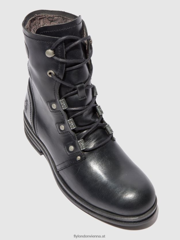 Schnürstiefeletten knot792 Frauen Fly London ZV2XXB197 Teppich schwarz