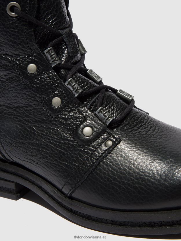 Schnürstiefeletten knot792 Frauen Fly London ZV2XXB198 Rio schwarz