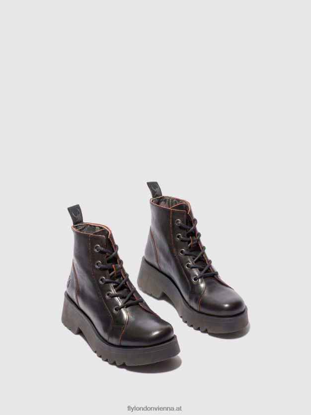 Schnürstiefeletten metz788 Frauen Fly London ZV2XXB174 Java schwarz/rot