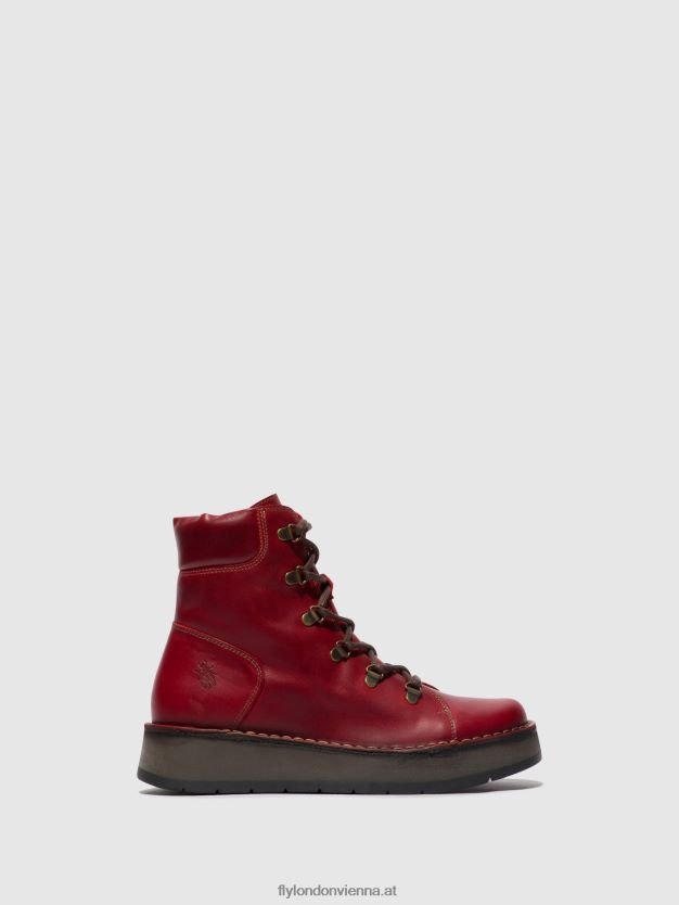 Schnürstiefeletten roxy094 Frauen Fly London ZV2XXB90 Rot