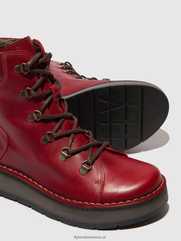 Schnürstiefeletten roxy094 Frauen Fly London ZV2XXB90 Rot