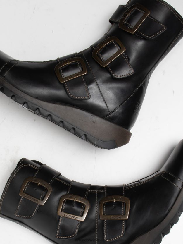 Stiefeletten aus Leder mit Schnalle Frauen Fly London ZV2XXB18 Schwarz