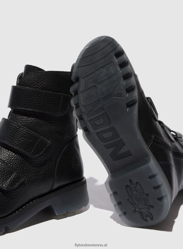 Stiefeletten mit Klettverschluss rach790 Frauen Fly London ZV2XXB189 Rio schwarz