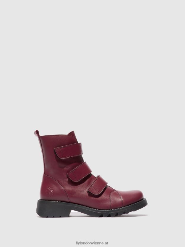 Stiefeletten mit Klettverschluss rach790 Frauen Fly London ZV2XXB191 Lederwein (schwarz)