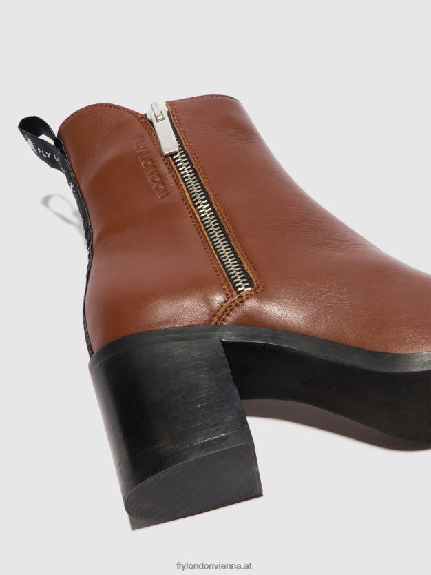 Stiefeletten mit Reißverschluss ader912 Frauen Fly London ZV2XXB79 Cognac