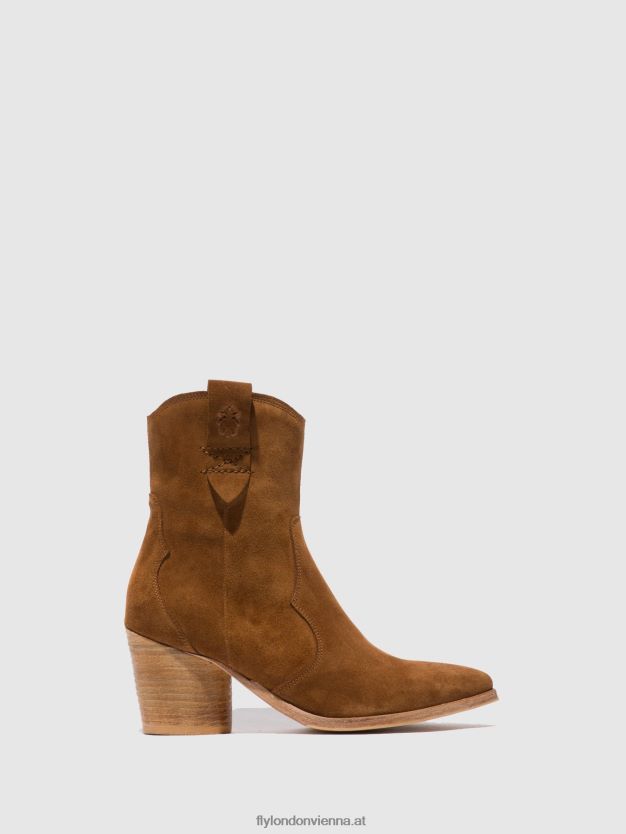 Stiefeletten mit Reißverschluss alba825 Frauen Fly London ZV2XXB187 Wildleder-Cognac
