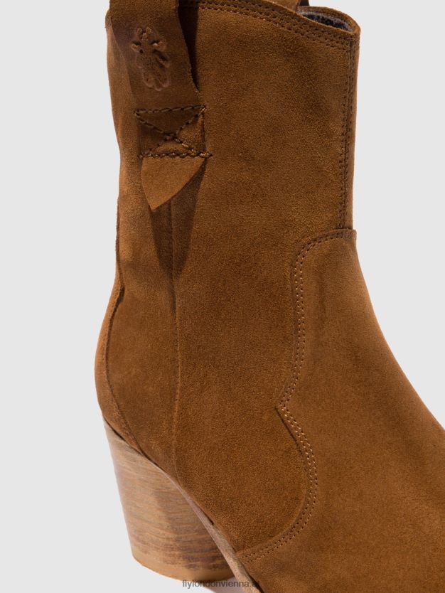Stiefeletten mit Reißverschluss alba825 Frauen Fly London ZV2XXB187 Wildleder-Cognac