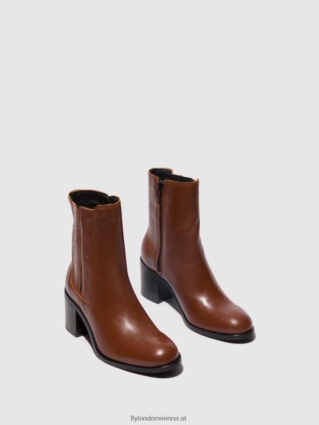 Stiefeletten mit Reißverschluss amel913 Frauen Fly London ZV2XXB71 Cognac