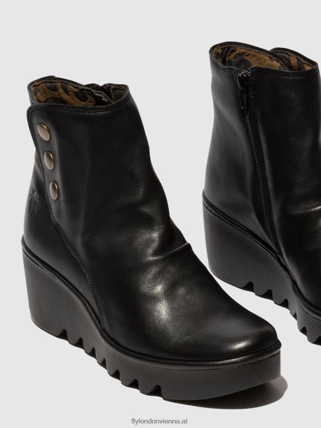 Stiefeletten mit Reißverschluss brom344 Frauen Fly London ZV2XXB66 Schwarz