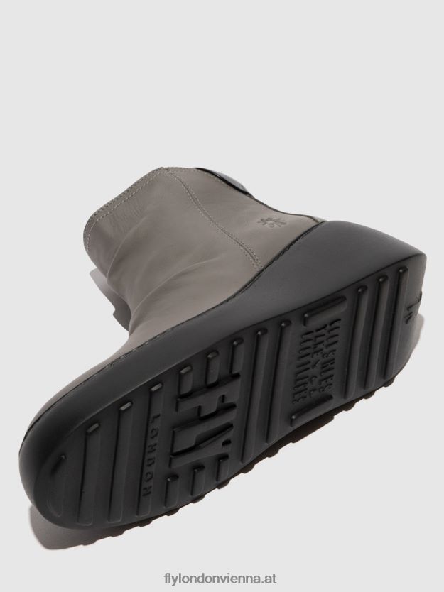 Stiefeletten mit Reißverschluss dabe461 Frauen Fly London ZV2XXB23 grau (schwarze Sohle)