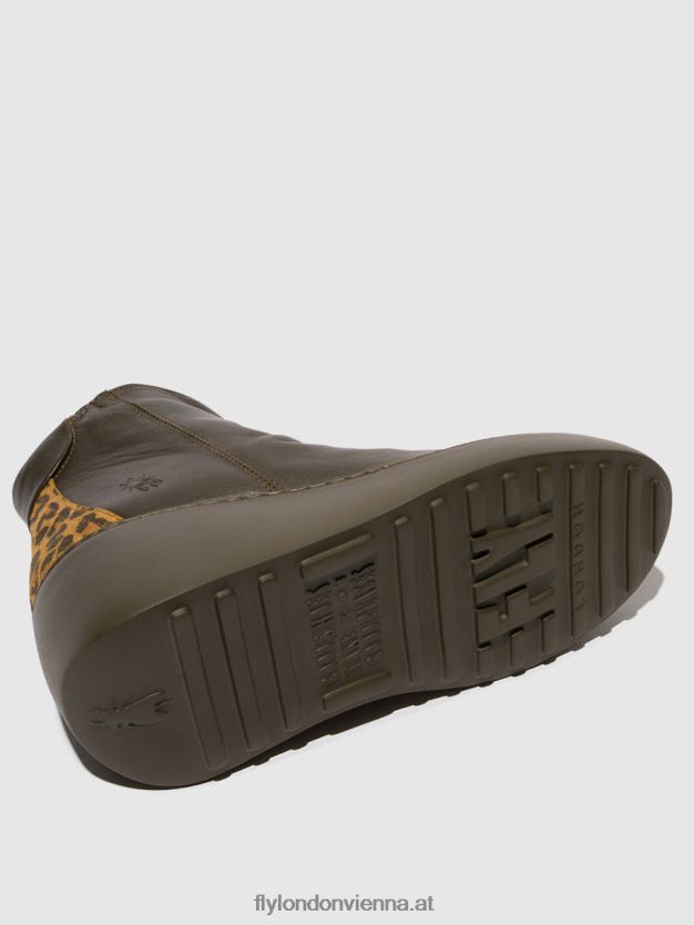 Stiefeletten mit Reißverschluss dabe461 Frauen Fly London ZV2XXB24 dunkelgrün/braun