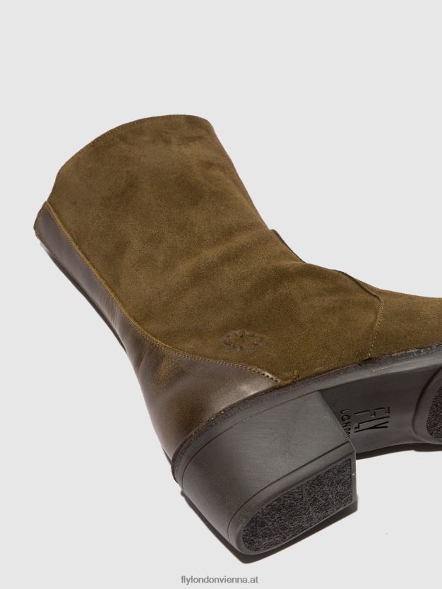 Stiefeletten mit Reißverschluss mane073 Frauen Fly London ZV2XXB180 Ölsuede/Teppichschlamm/Oliv