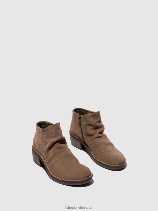 Stiefeletten mit Reißverschluss merk093 Frauen Fly London ZV2XXB53 Taupe