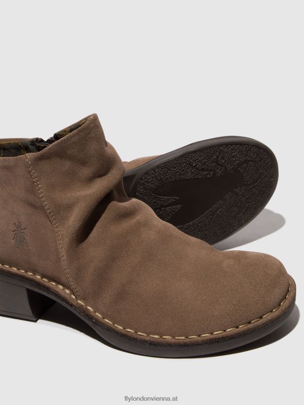 Stiefeletten mit Reißverschluss merk093 Frauen Fly London ZV2XXB53 Taupe