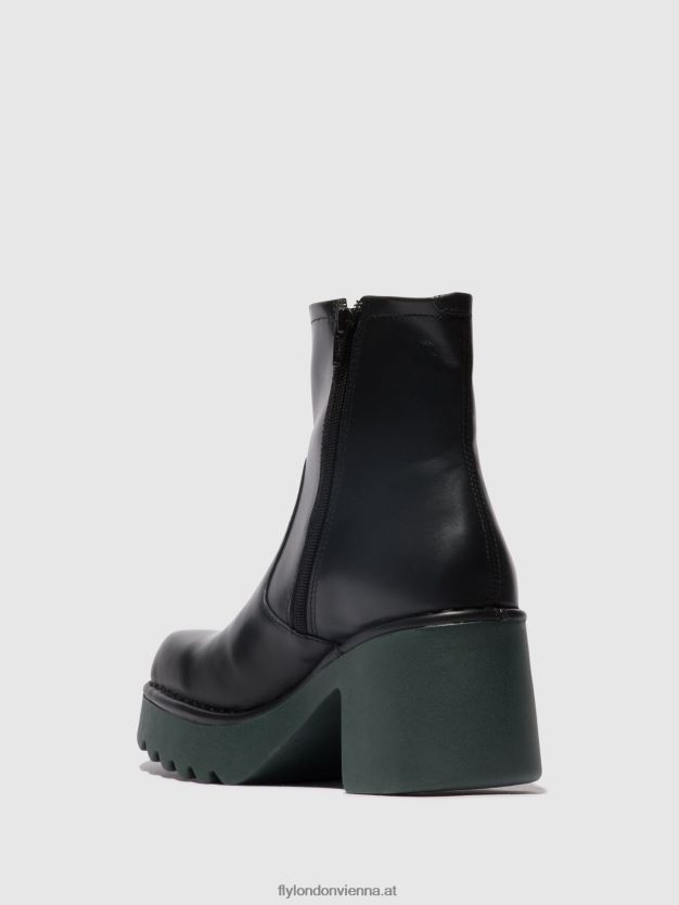 Stiefeletten mit Reißverschluss moge250 Frauen Fly London ZV2XXB51 schwarz (blaugrüne Sohle)