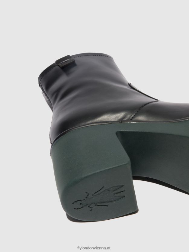 Stiefeletten mit Reißverschluss moge250 Frauen Fly London ZV2XXB51 schwarz (blaugrüne Sohle)