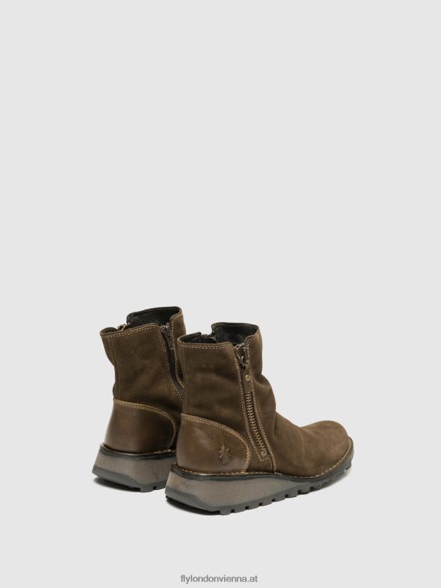 Stiefeletten mit Reißverschluss mon944 Frauen Fly London ZV2XXB12 Schlamm/Olive