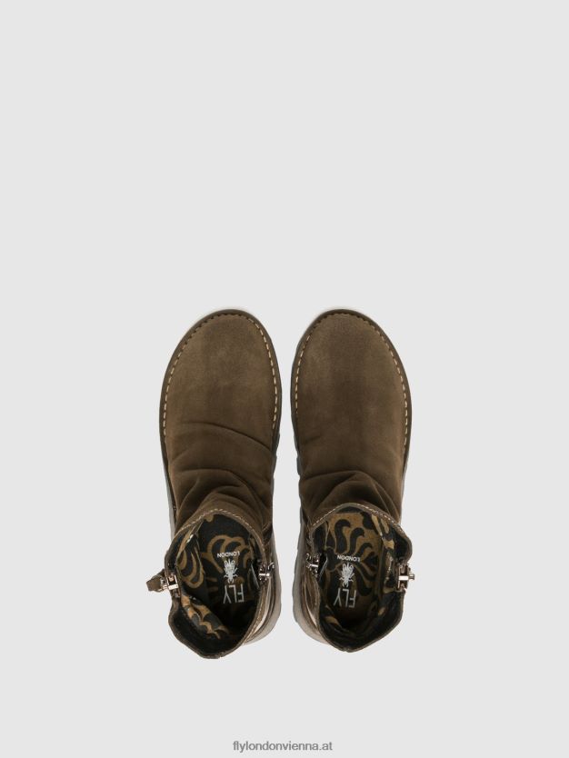 Stiefeletten mit Reißverschluss mon944 Frauen Fly London ZV2XXB12 Schlamm/Olive