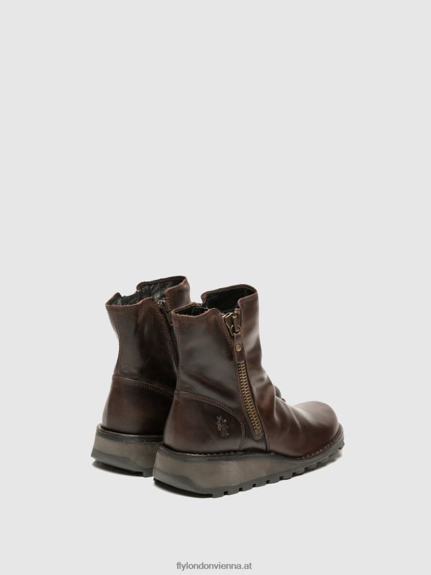 Stiefeletten mit Reißverschluss mon944 dk. Frauen Fly London ZV2XXB270 braun