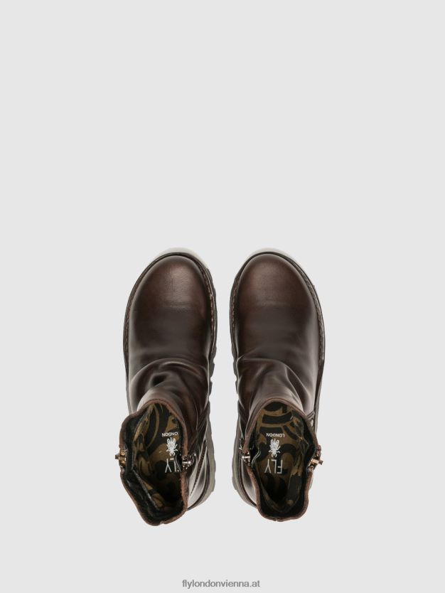 Stiefeletten mit Reißverschluss mon944 dk. Frauen Fly London ZV2XXB270 braun