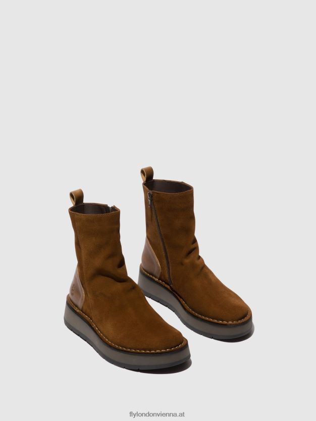 Stiefeletten mit Reißverschluss reno053 Frauen Fly London ZV2XXB44 Kamel