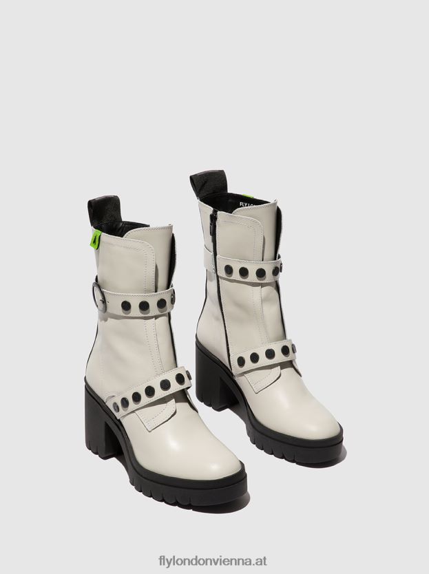 Stiefeletten mit Reißverschluss tama888 Frauen Fly London ZV2XXB161 Übelkeit, gebrochenes Weiß