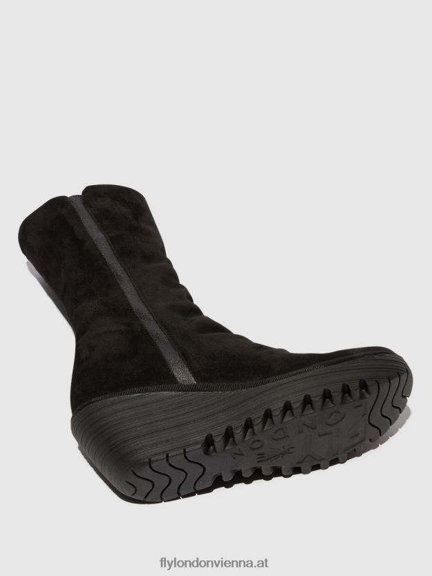Stiefeletten mit Reißverschluss yemy408 Öl Frauen Fly London ZV2XXB3 Wildleder/Mousse schwarz