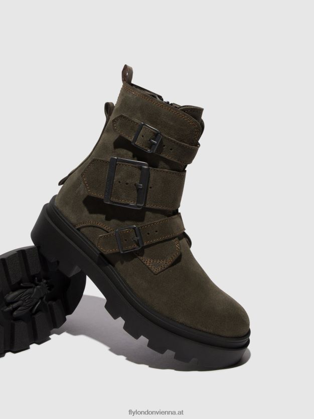 Stiefeletten mit Schnalle jeda817 Frauen Fly London ZV2XXB156 grau