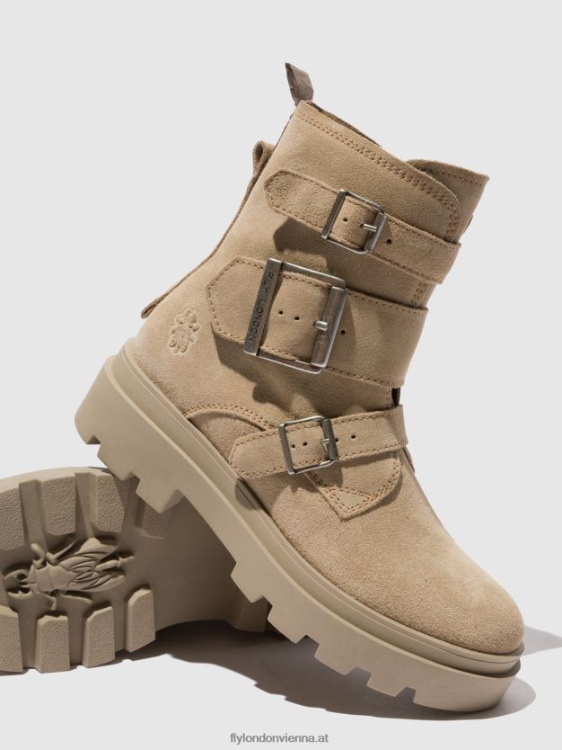 Stiefeletten mit Schnalle jeda817 Frauen Fly London ZV2XXB242 Wildledercreme