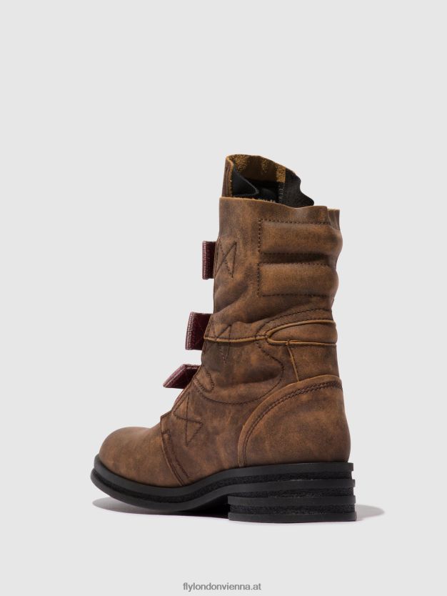 Stiefeletten mit Schnalle kiff682 Frauen Fly London ZV2XXB157 braun