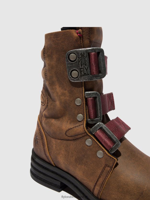 Stiefeletten mit Schnalle kiff682 Frauen Fly London ZV2XXB157 braun