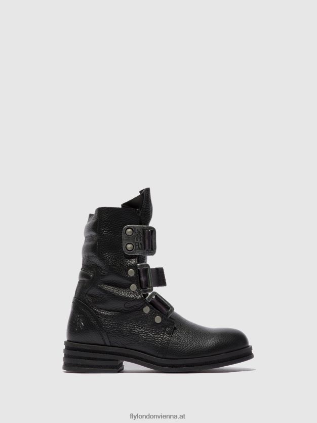 Stiefeletten mit Schnalle kiff682 Frauen Fly London ZV2XXB238 Rio schwarz