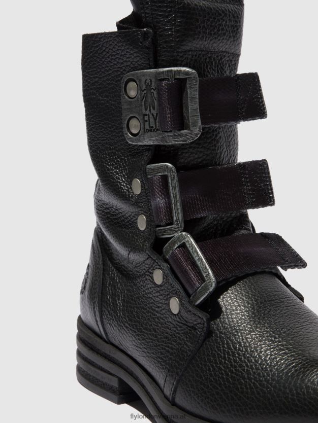 Stiefeletten mit Schnalle kiff682 Frauen Fly London ZV2XXB238 Rio schwarz