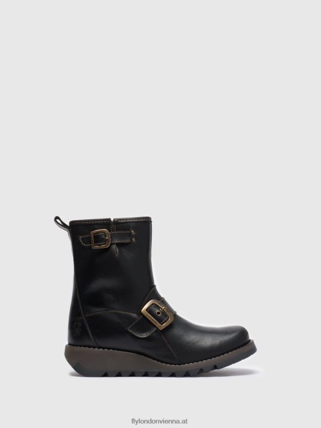 Stiefeletten mit Schnalle sino525 Frauen Fly London ZV2XXB282 Schwarz