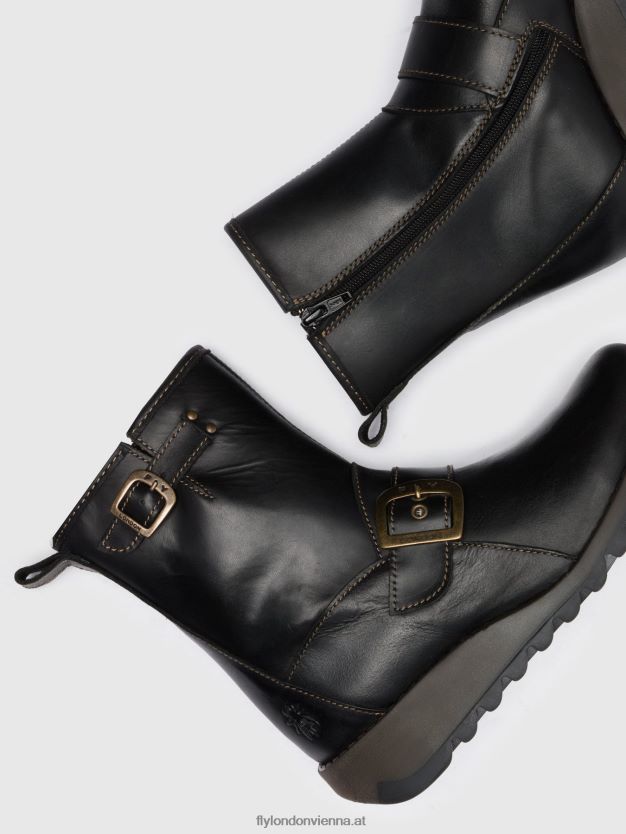 Stiefeletten mit Schnalle sino525 Frauen Fly London ZV2XXB282 Schwarz