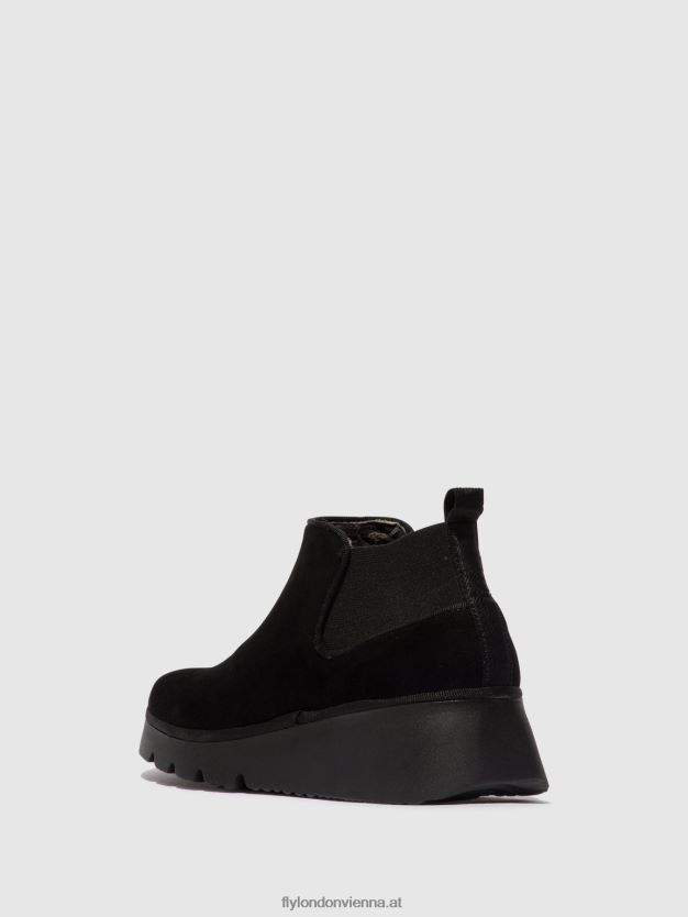 elastische Stiefeletten pada403 Frauen Fly London ZV2XXB10 Wildleder schwarz