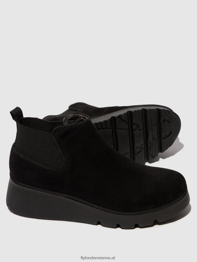 elastische Stiefeletten pada403 Frauen Fly London ZV2XXB10 Wildleder schwarz